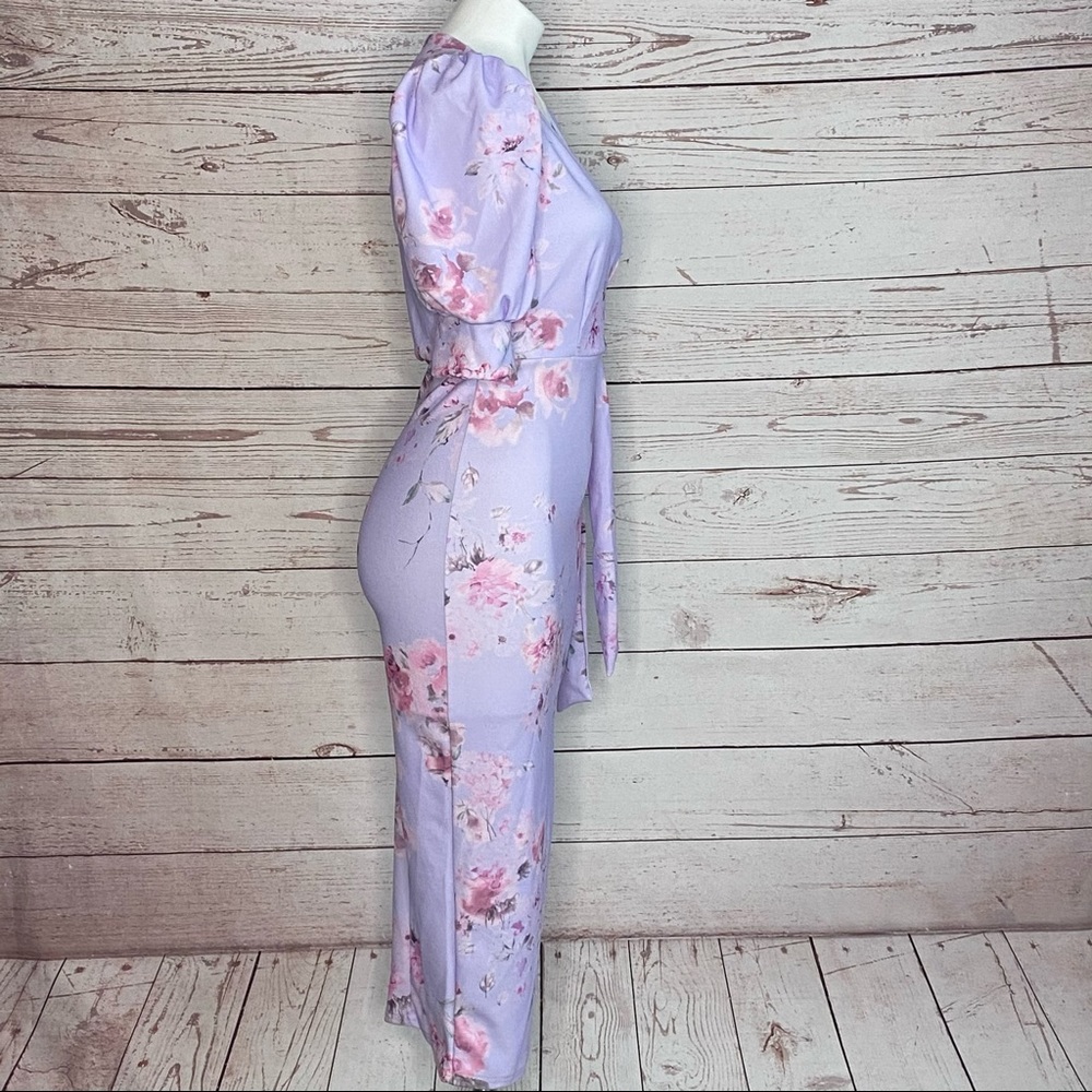 NAST GAL NWT Floral Puff Sleeve Midi Tea Dress 0 - Picture 3 of 10